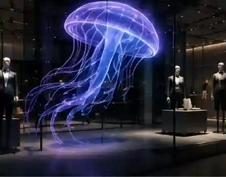 Flexible selbstklebende LED-Folie auf Glasfläche