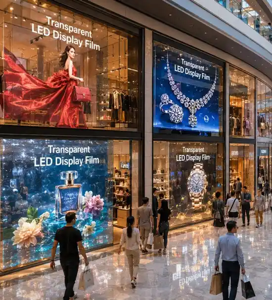 Große digitale Medienfassade eines modernen Wolkenkratzers mit LED-Glasdisplay